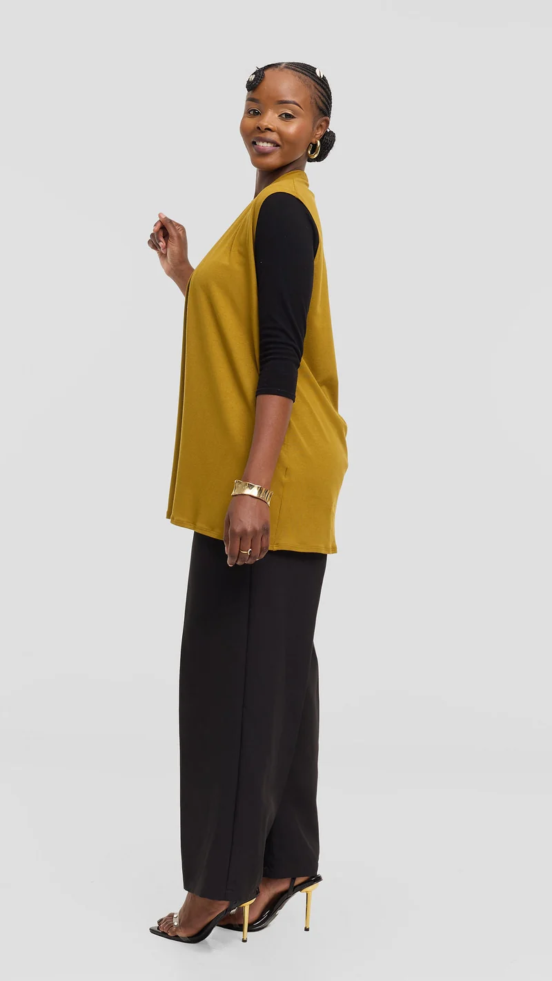 Vivo Everyday Sleeveless Waterfall in Jersey - Dark Olive Green