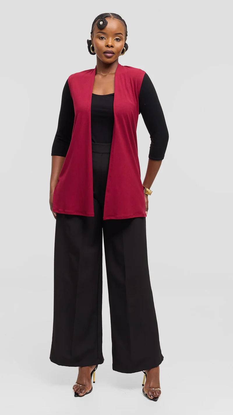 Vivo Everyday Sleeveless Waterfall in Jersey - Maroon