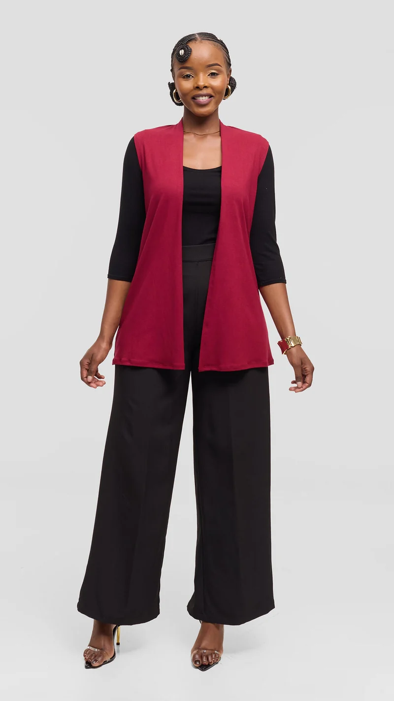 Vivo Everyday Sleeveless Waterfall in Jersey - Maroon