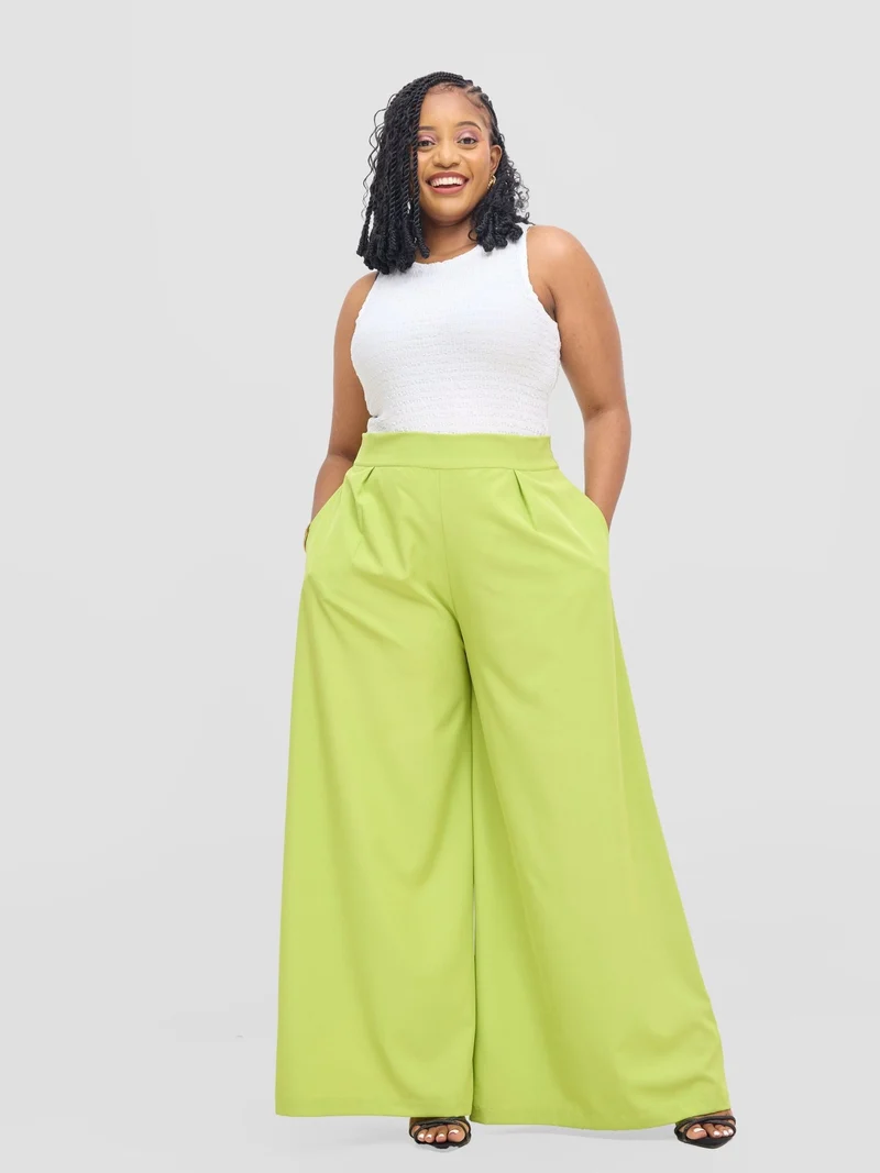 Vivo Basic Crepe Pants - Lime