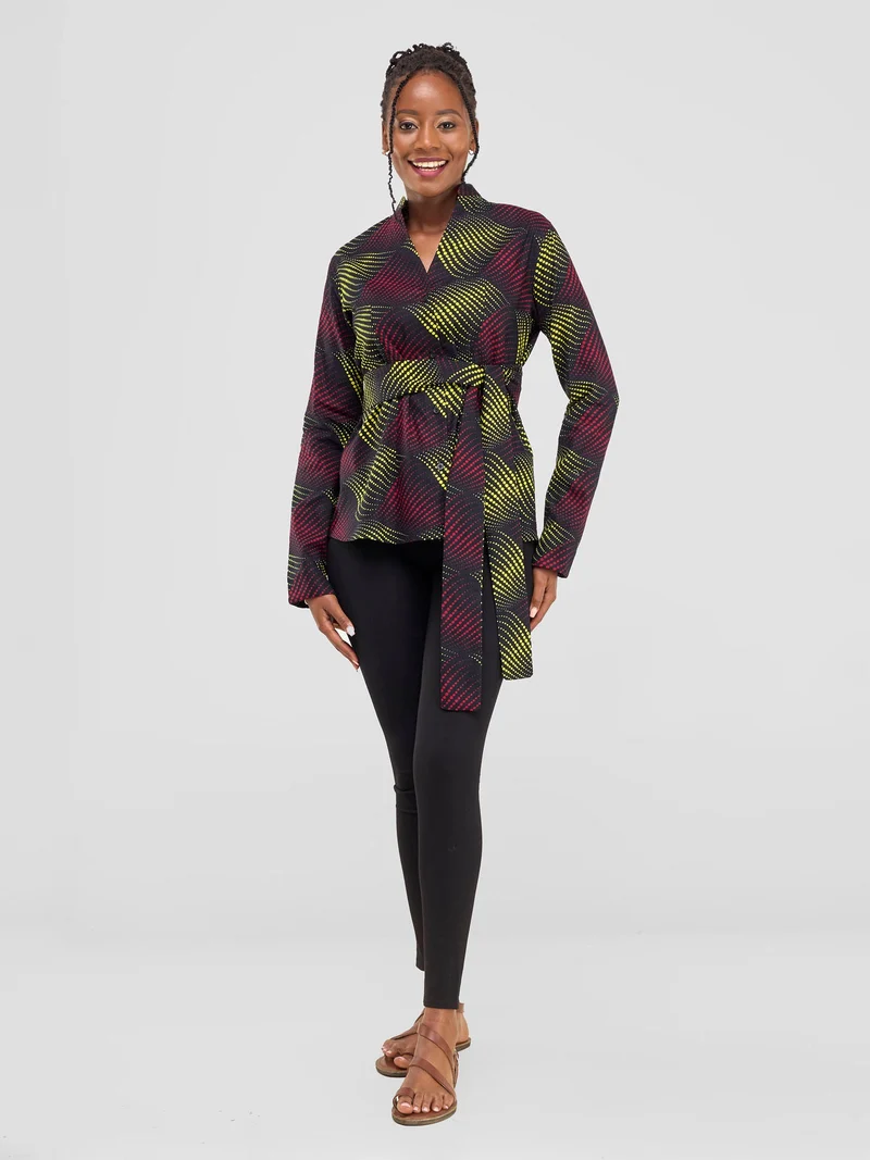 Safari Savannah Kitenge Chinese Collar Shirt - Shama Print