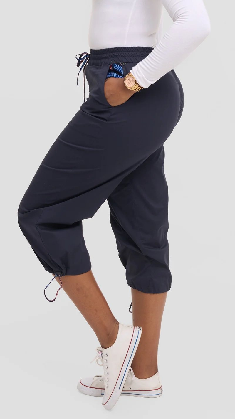 Safari Njano Joggers - Navy Blue / Tana Print