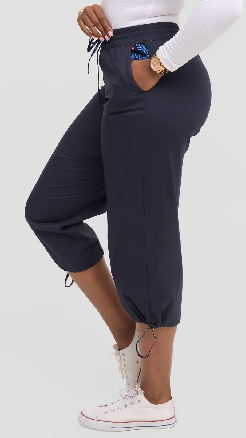 Safari Njano Joggers - Navy Blue / Tana Print