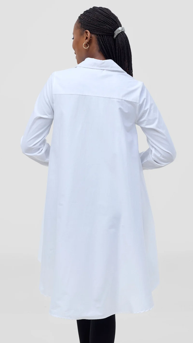Safari by Vivo Zehra Cotton High Low Shirt - White