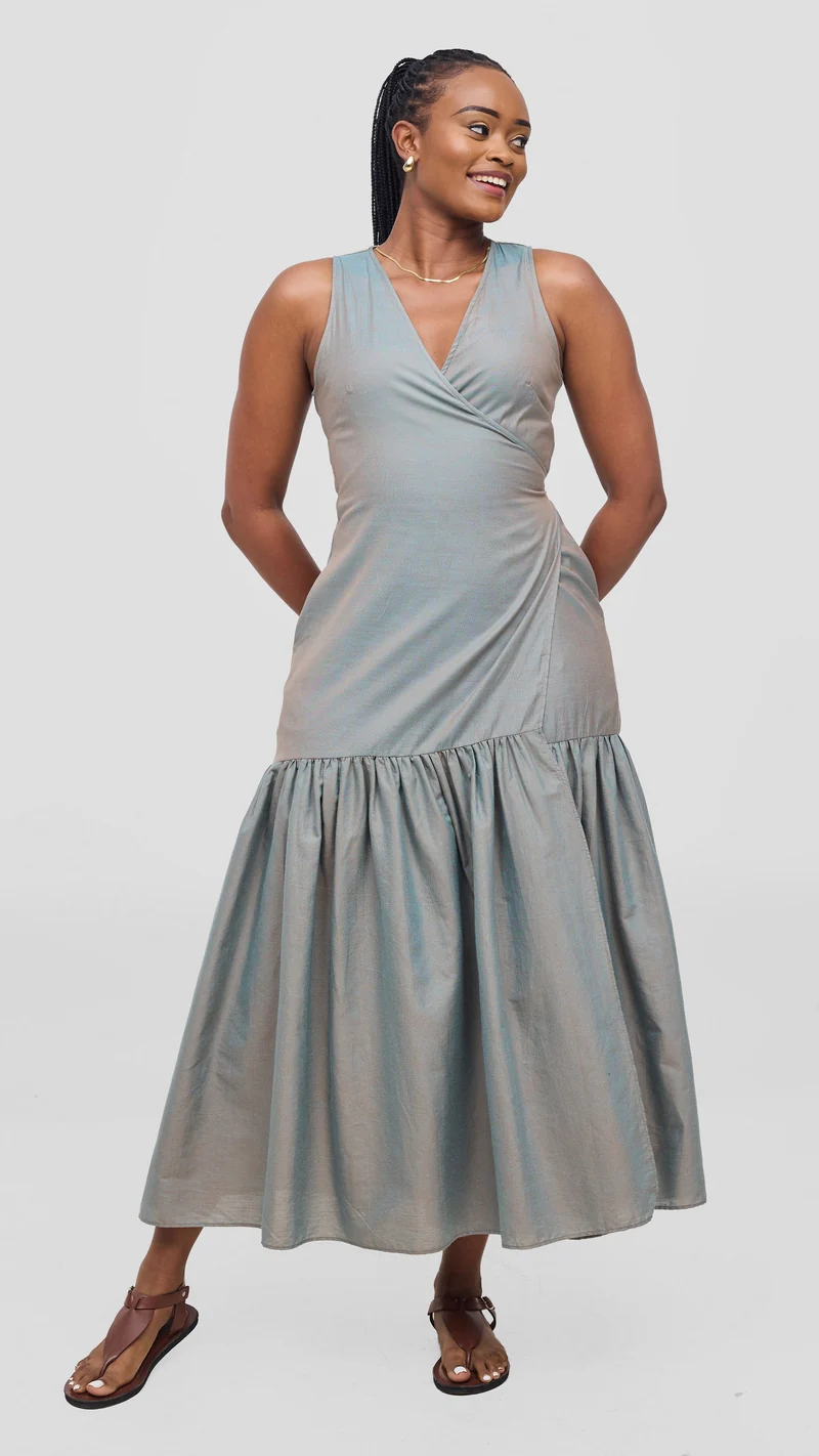 Safari Solana Wrap Dress - Dark Turquoise