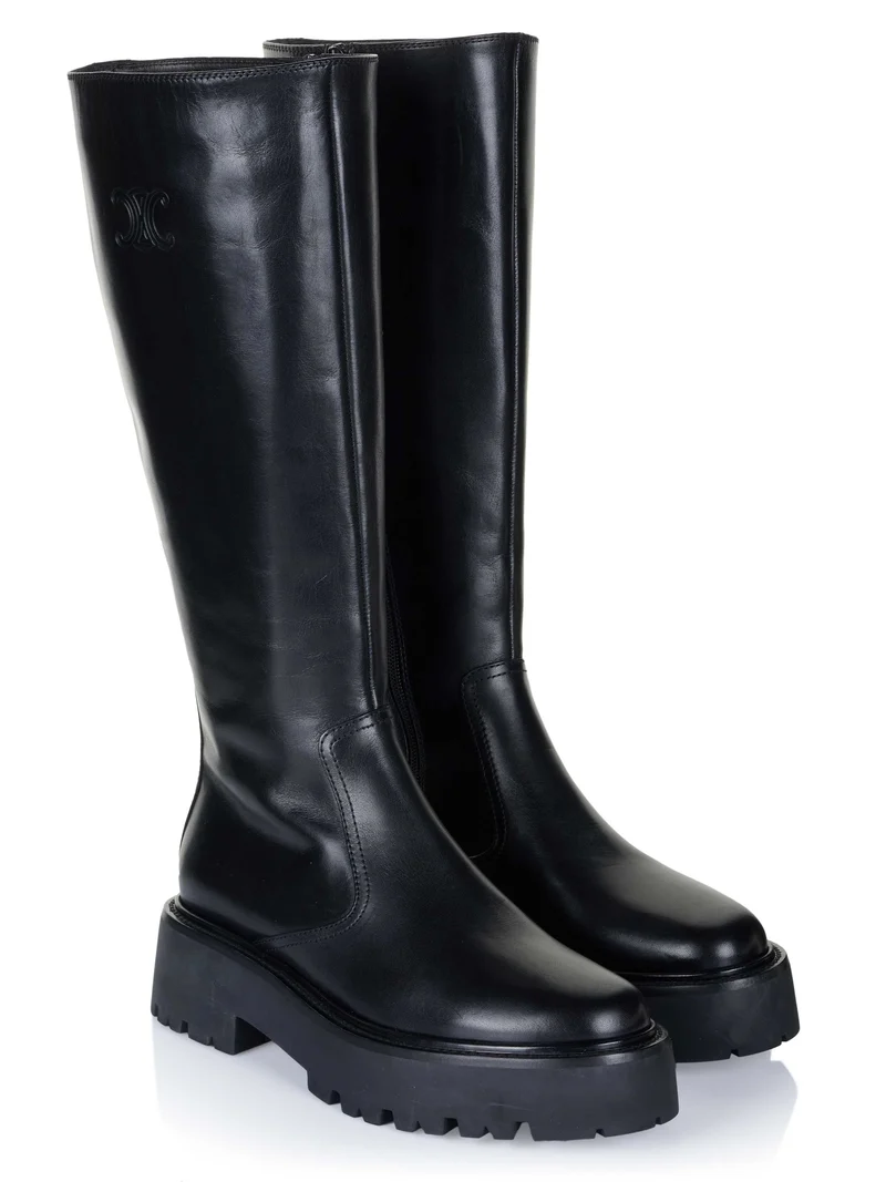 Celine Bulky Calfskin Stiefel schwarz