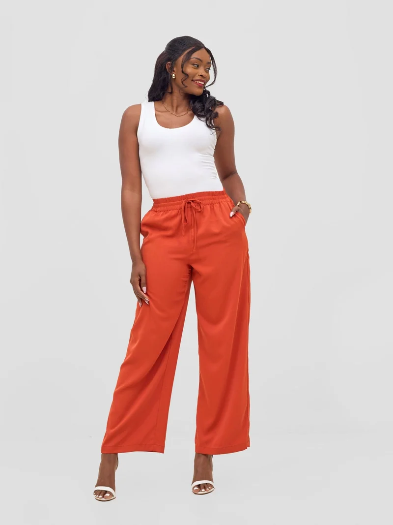 Vivo Ayah Drawstring Pants - Burnt Orange