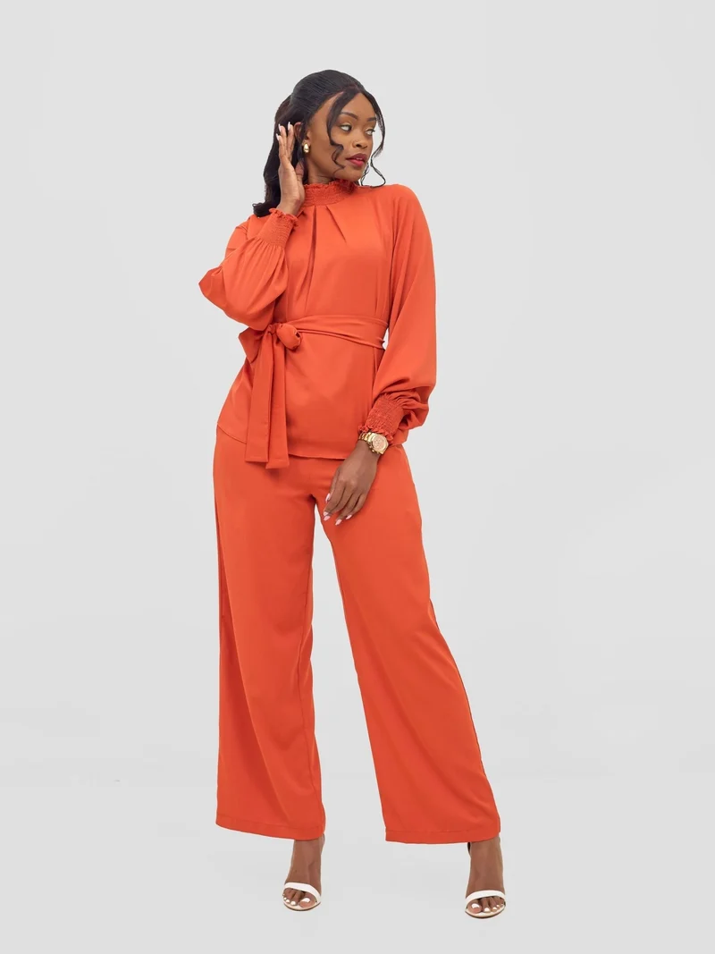 Vivo Ayah Drawstring Pants - Burnt Orange