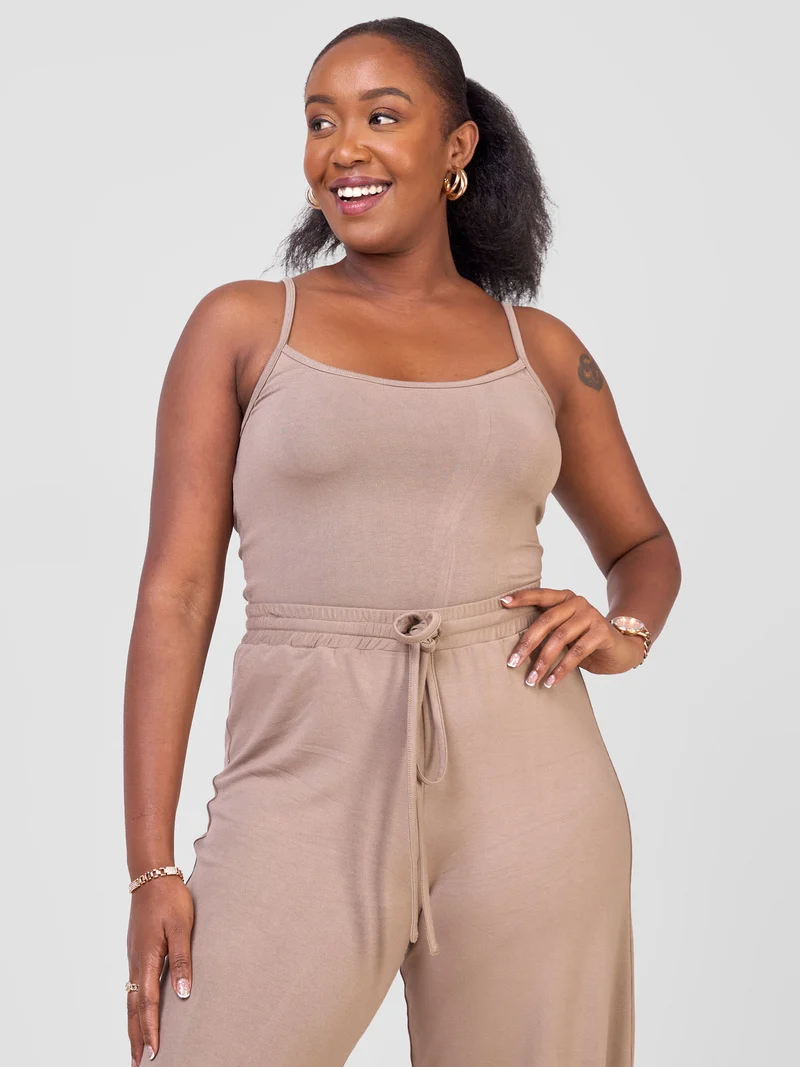 Safari by Vivo Spaghetti Tank Top - Light Taupe