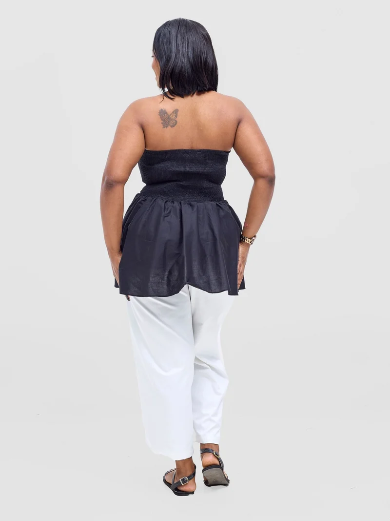 Safari by Vivo Tiwa Shirred Top - Black