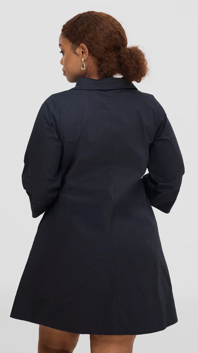 Safari Mansi Wide Hem Embroidered Tent Dress - Black