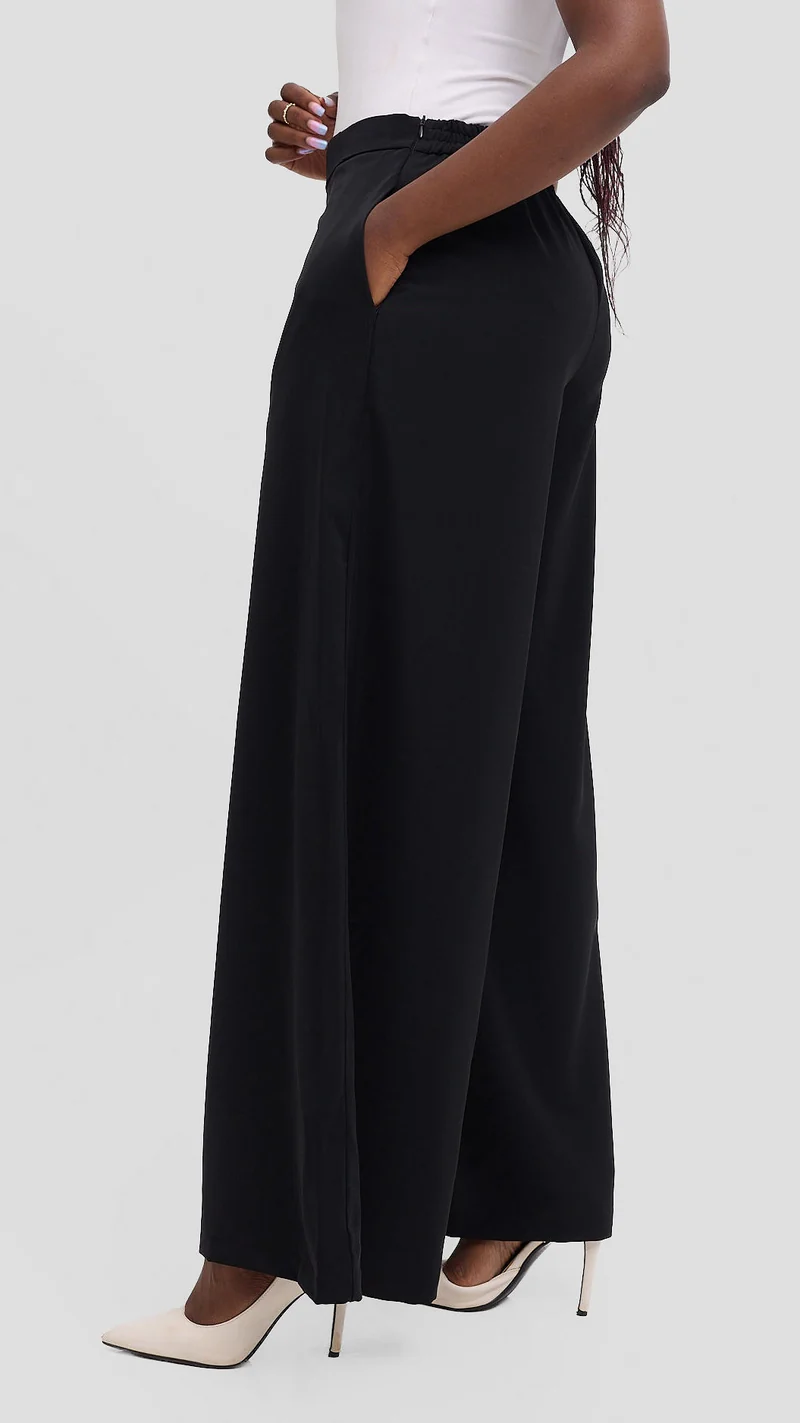 Zambarau Apparel Mwanzo Wide Leg Palazzo Pants - Black