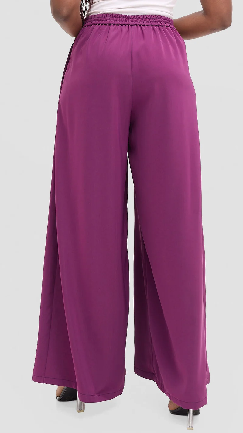 Zambarau Apparel Mwanzo Wide Leg Palazzo Pants - Purple