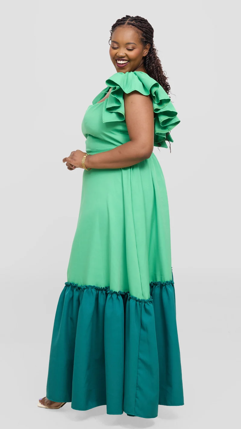 Zambarau Apparel Two - Toned Dress - Light Green