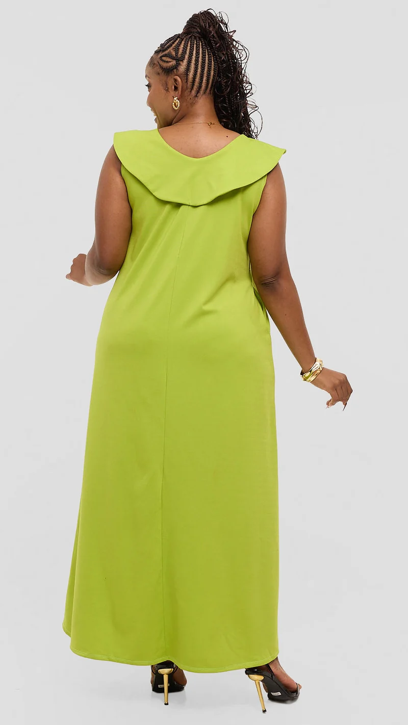 Anzo non-structured A-line Swing Dress - Lime Green