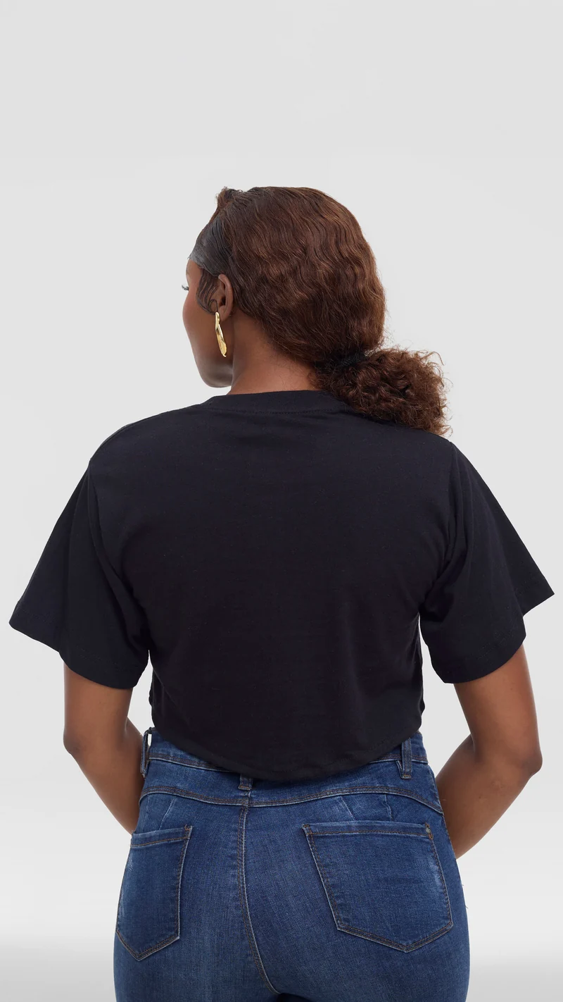 Princess Affair Plain Crop Tshirt - Black