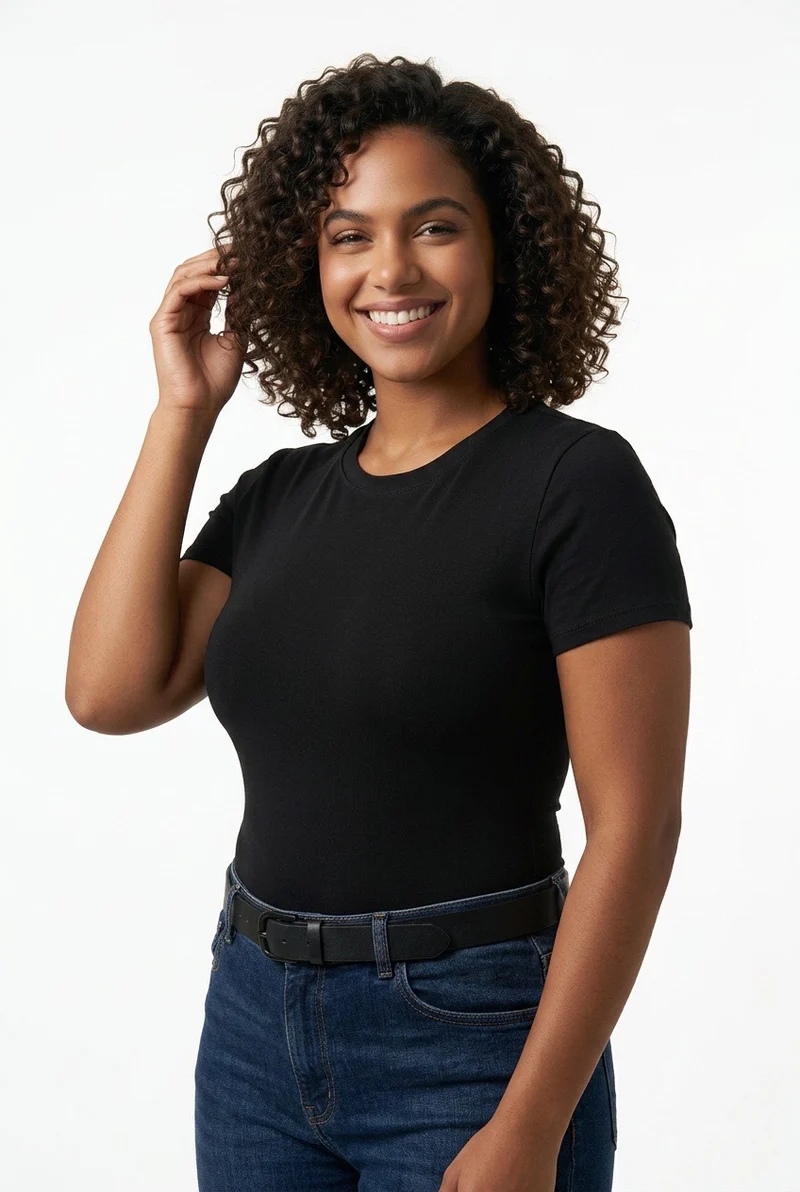 Stylish Sisters Short Sleeve Cotton Scoop Neck Bodysuit - Black