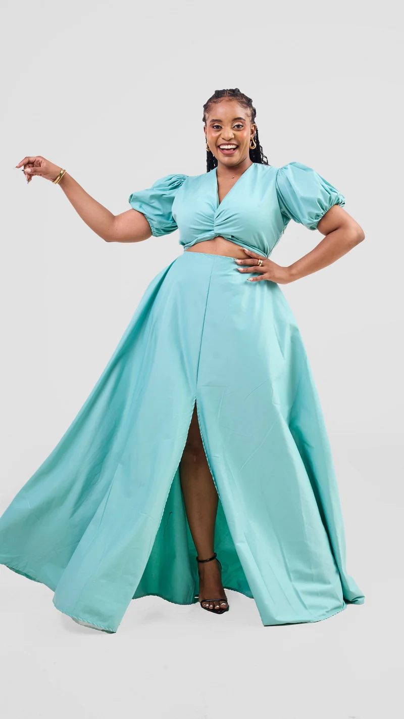 Zambarau Apparel Front-Twist Dress - Green