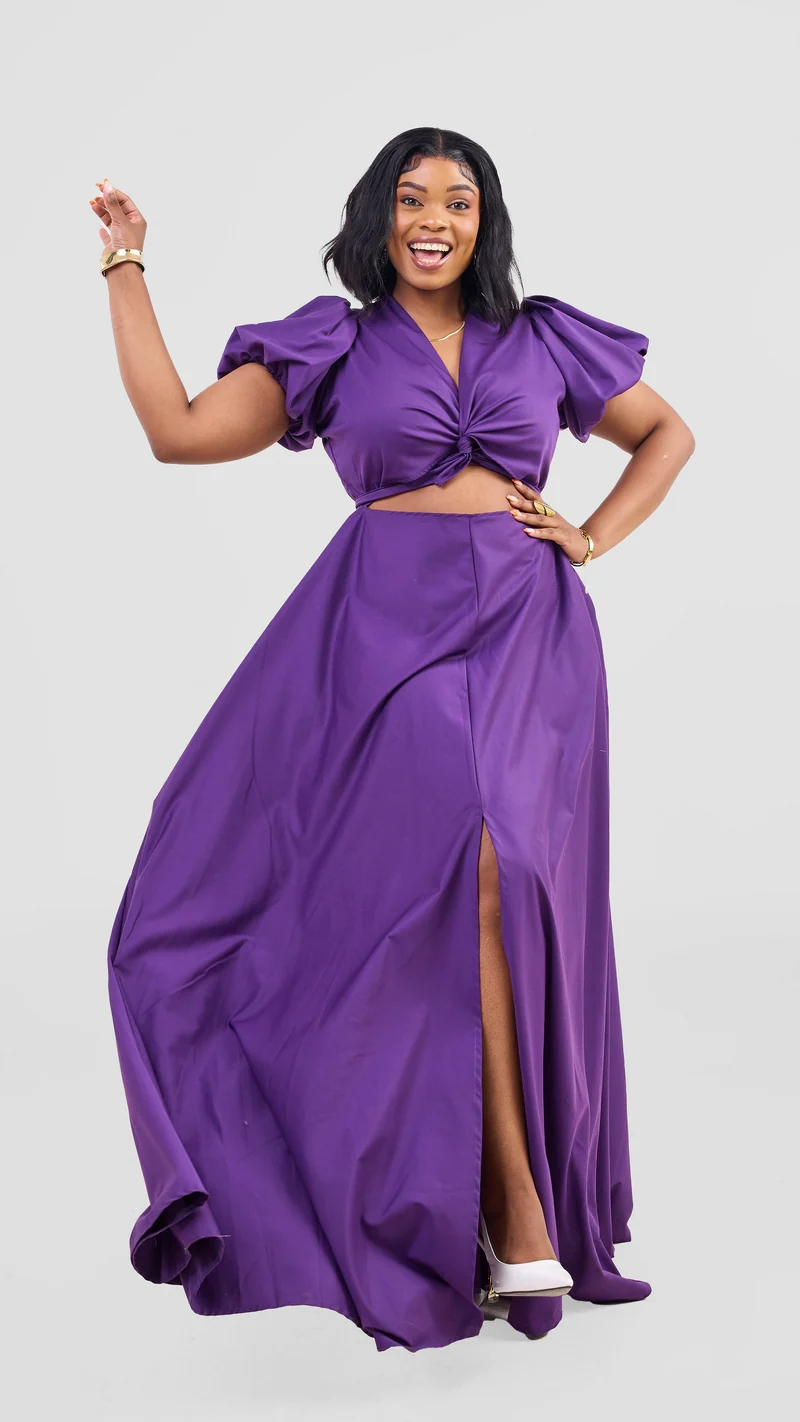Zambarau Apparel Front-Twist Dress - Purple