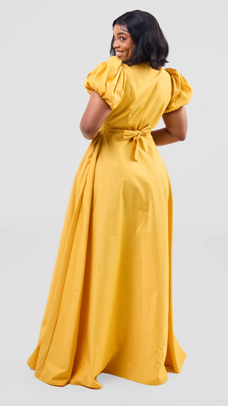 Zambarau Apparel Front-Twist Dress - Yellow