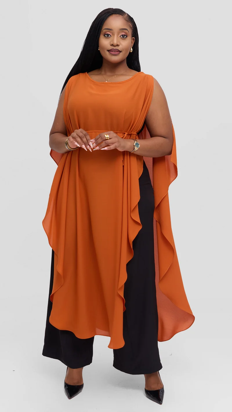 Vivo Liora Scalloped Maxi Top - Rust