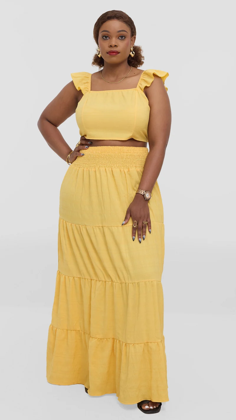 Tophad Two-Piece Skirt Set - Yellow