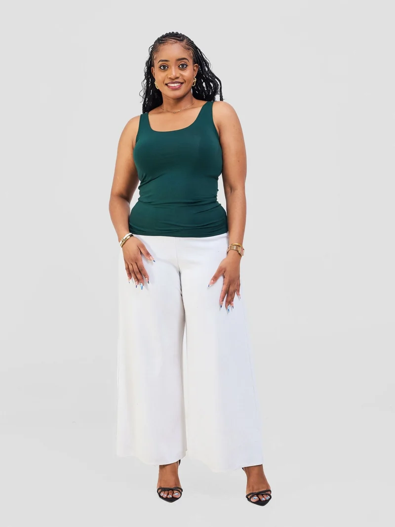 Vivo Basic Tank Top in Jersey - Dark Green