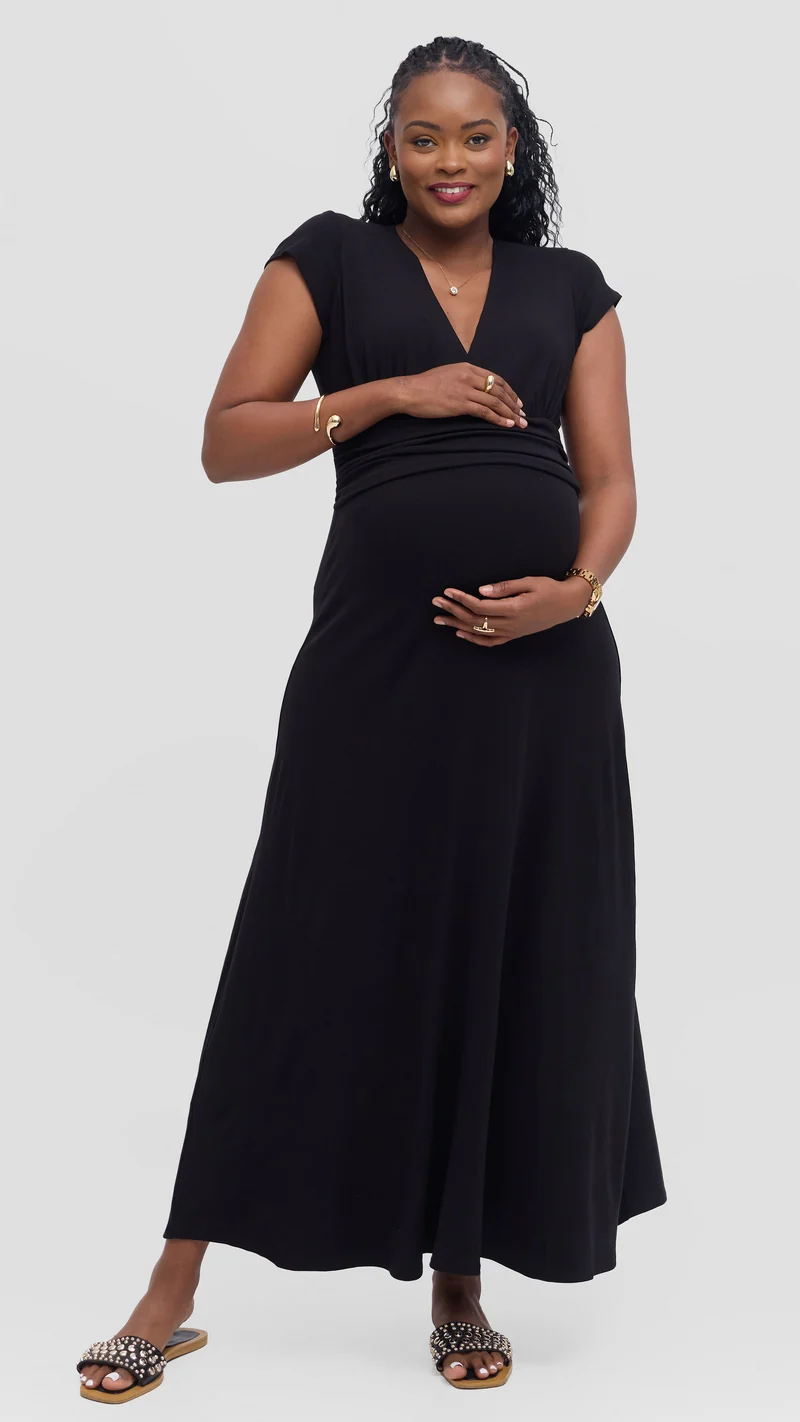 Vivo Anavi Maxi Dress In Jersey - Black