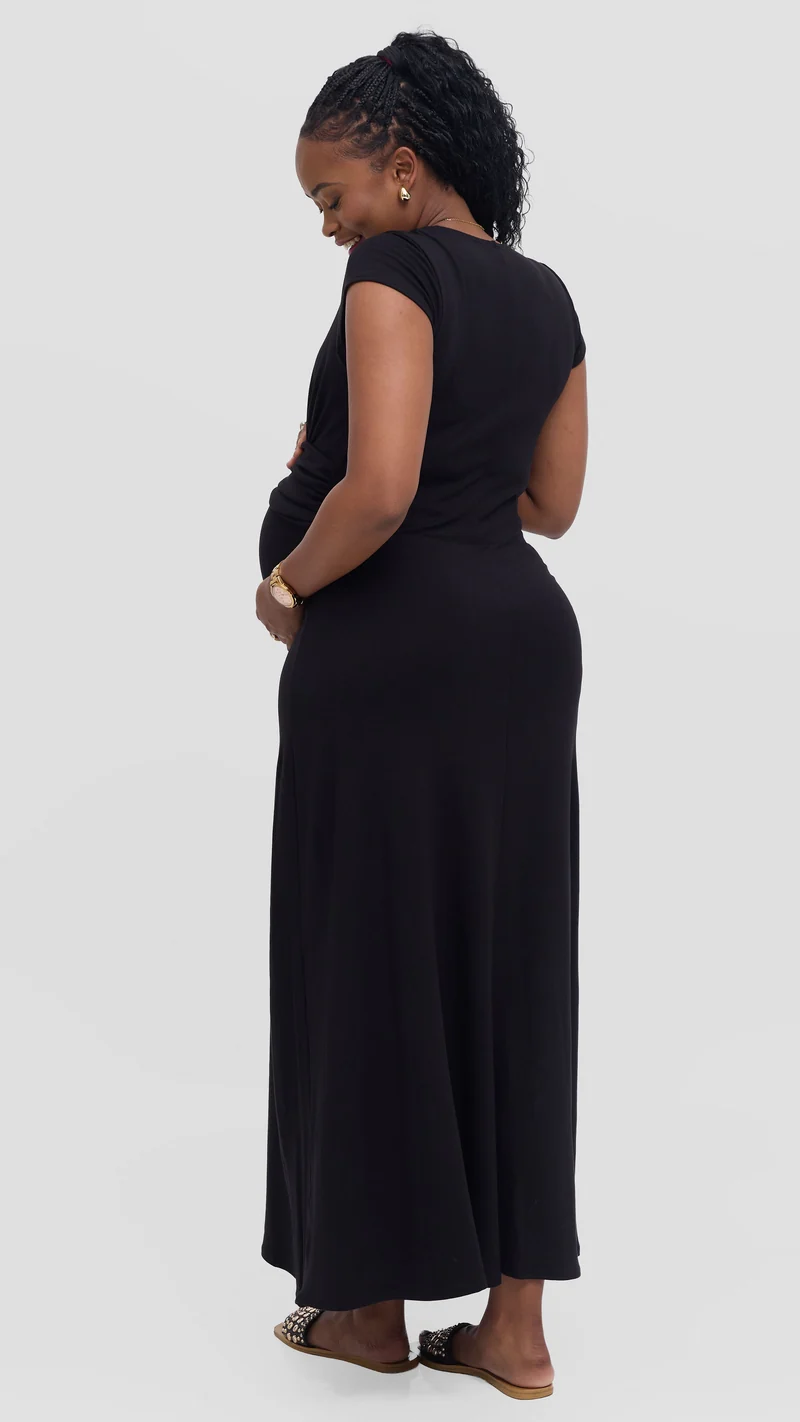 Vivo Anavi Maxi Dress In Jersey - Black