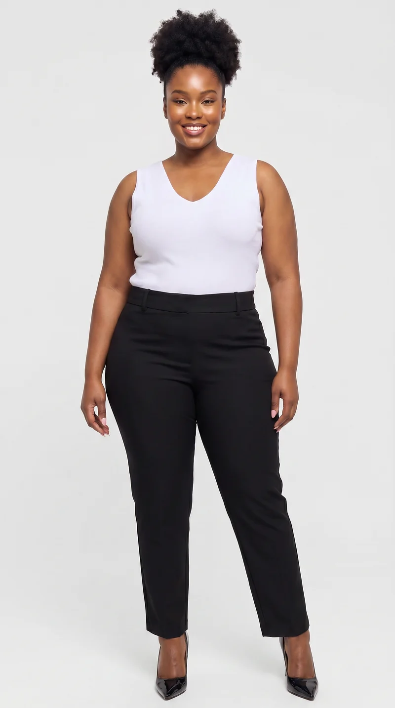 Vivo Slim Fit Pants in Crepe - Black