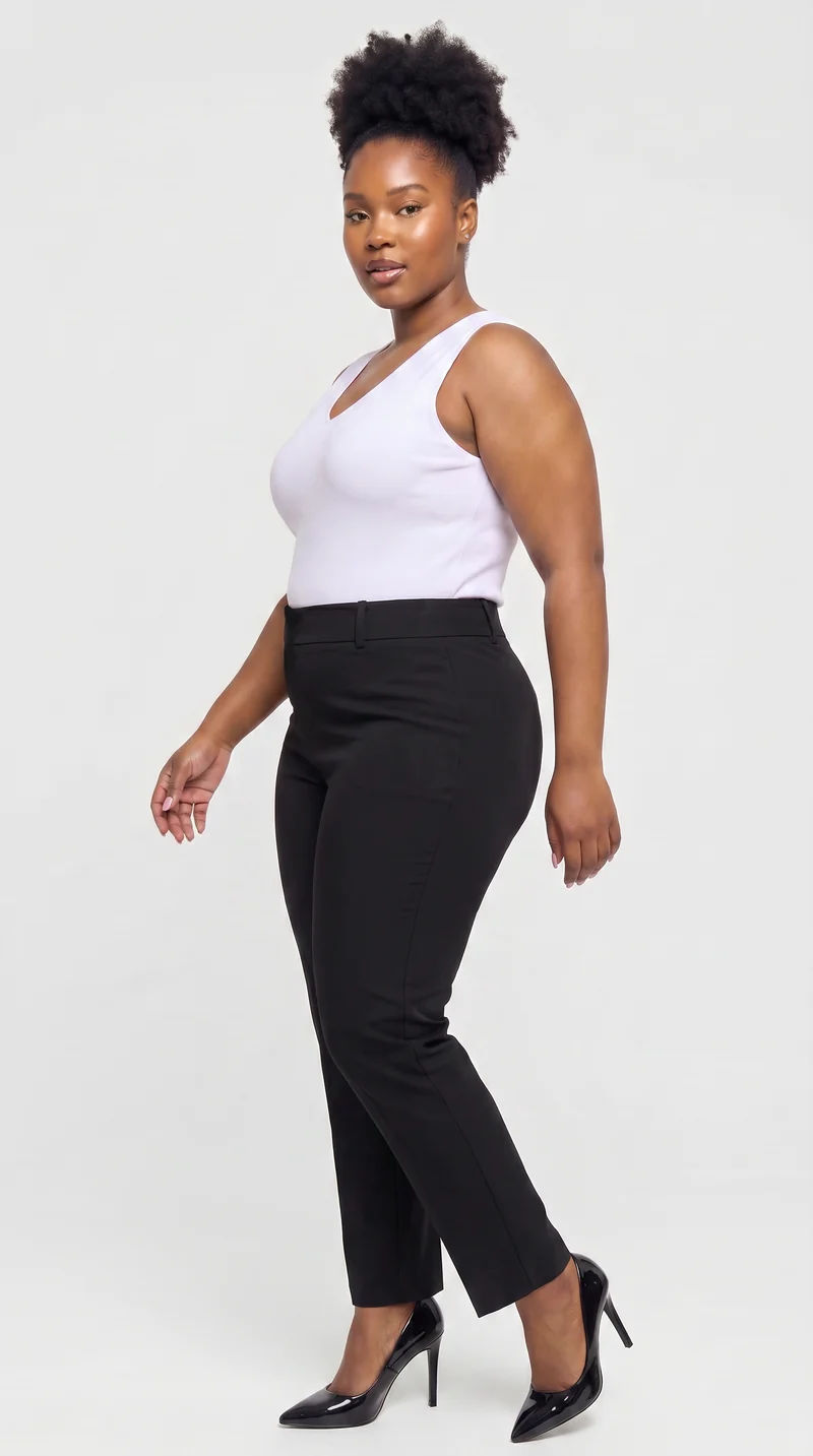 Vivo Slim Fit Pants in Crepe - Black