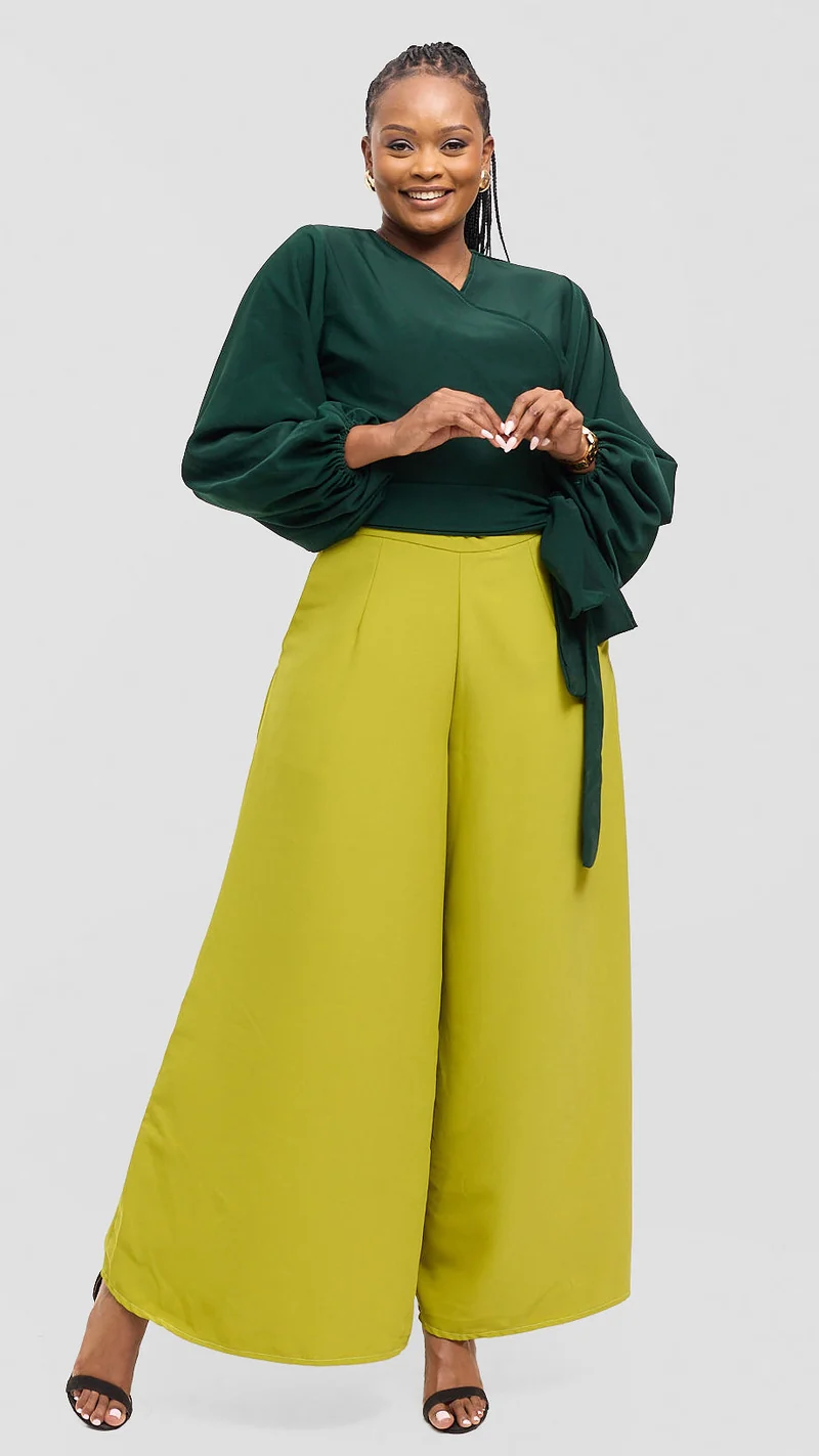 Eunike Zaria Wrap Top - Emerald Green