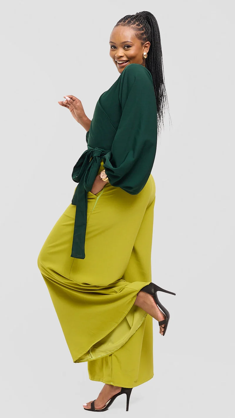 Eunike Zaria Wrap Top - Emerald Green