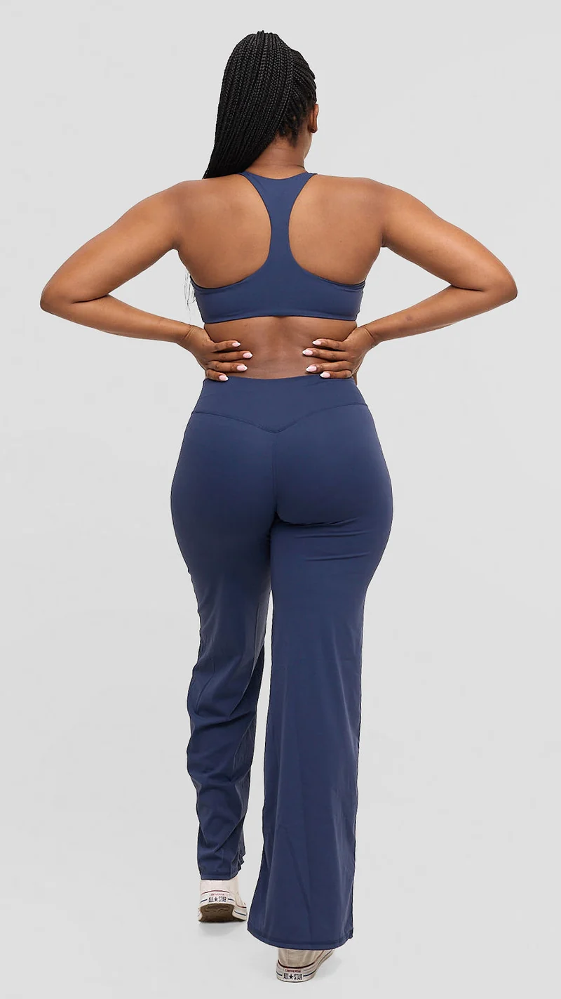 Flen Store Sports Bra & Straight Leg Leggings Set - Navy