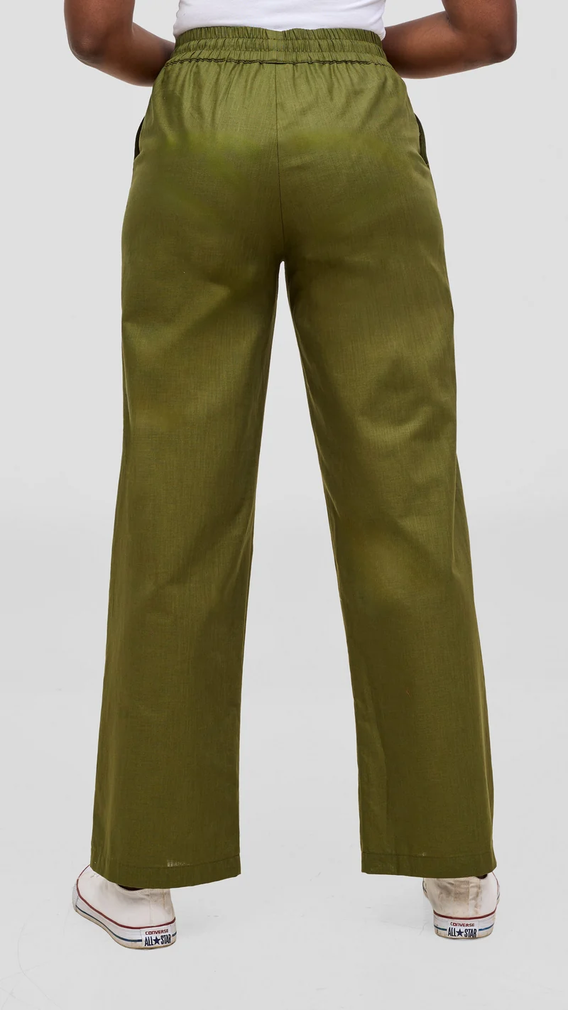 Vivo Liora Drawstring Pants - Olive Green