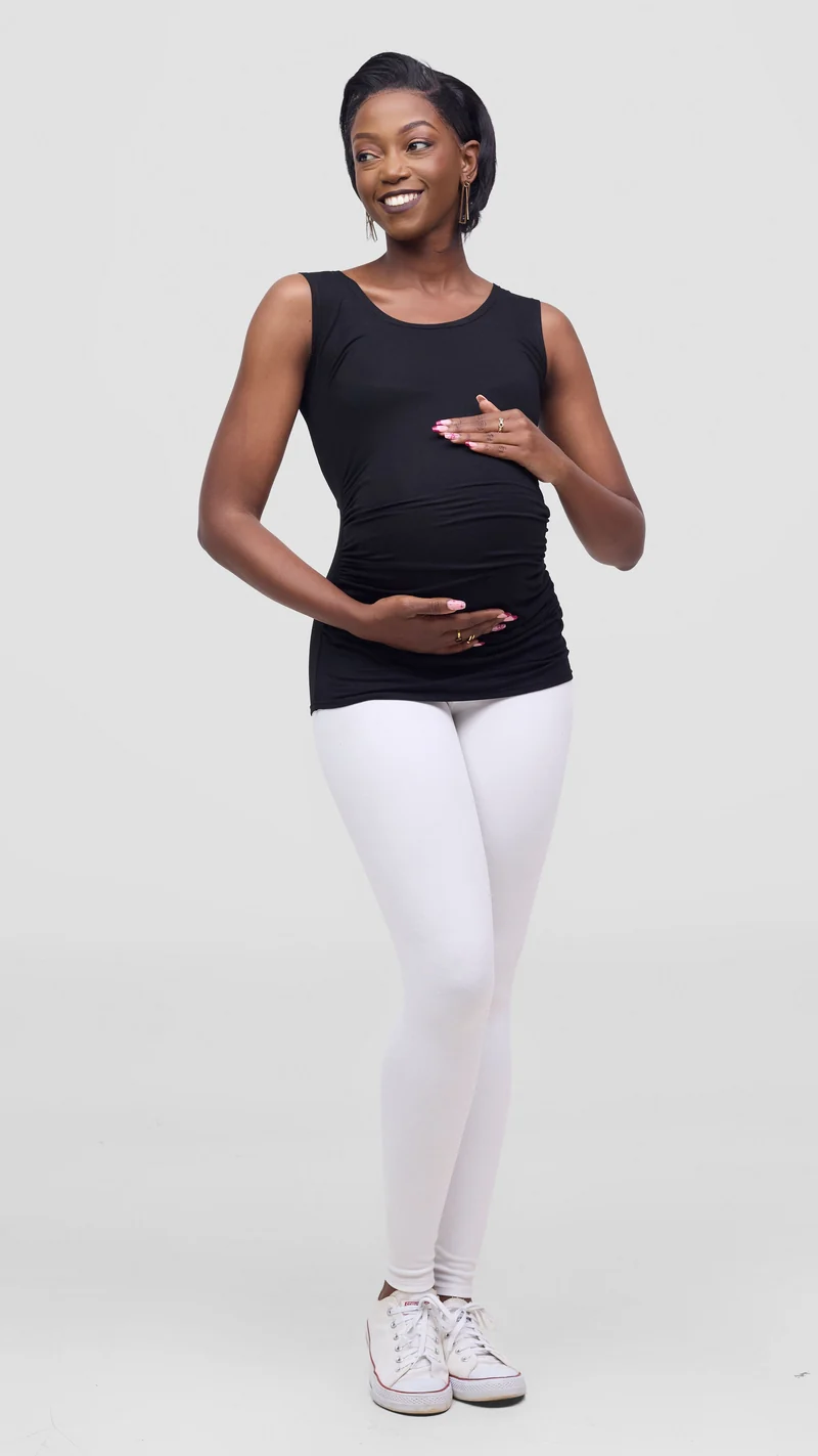 Vivo Anavi Runched Tank Top - Black