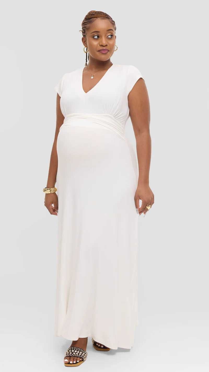 Vivo Anavi Maxi Dress In Jersey - White
