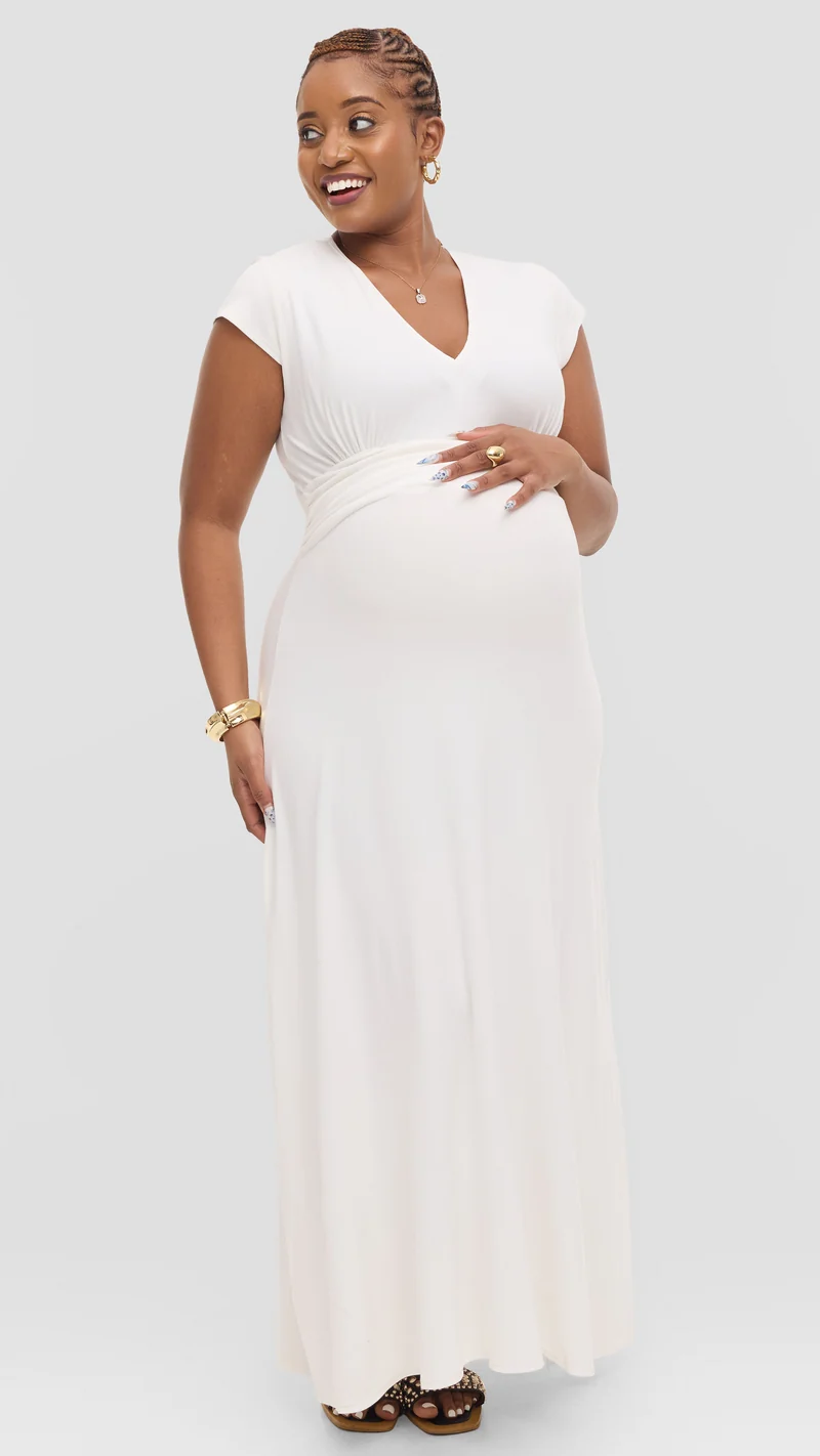 Vivo Anavi Maxi Dress In Jersey - White