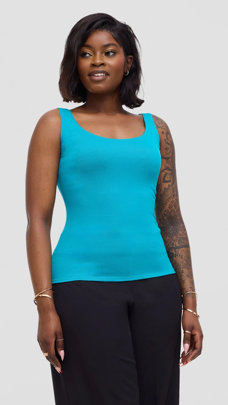 Vivo Basic Tank Top In Jersey - Sea Green