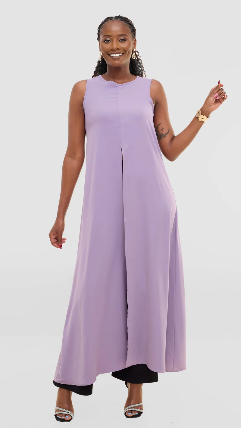 Vivo Talia Front Slit Maxi Top - Lilac