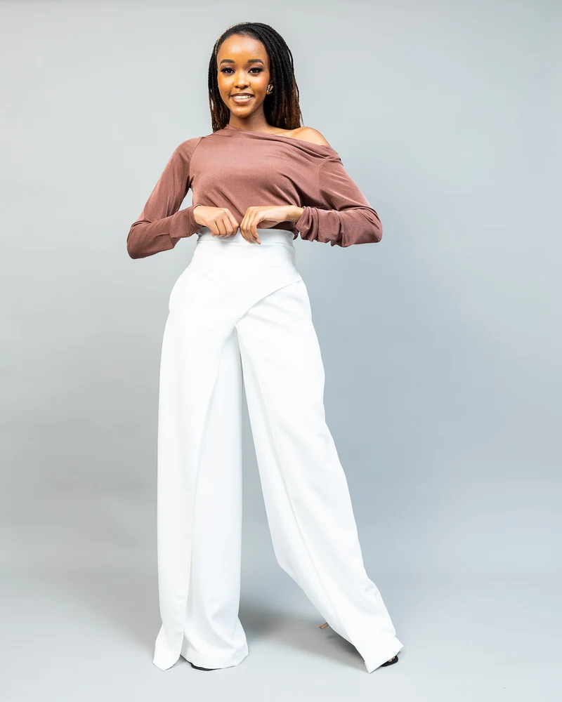 Afriwia Terra Wide-Leg Pants - White