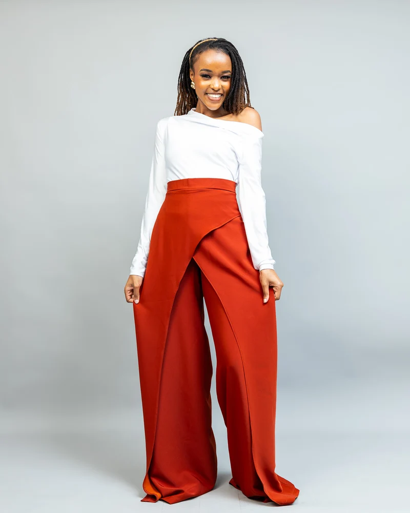 Afriwia Terra Wide-Leg Pants - Rust