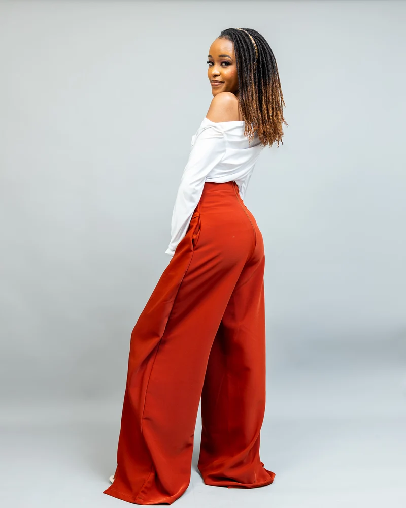 Afriwia Terra Wide-Leg Pants - Rust