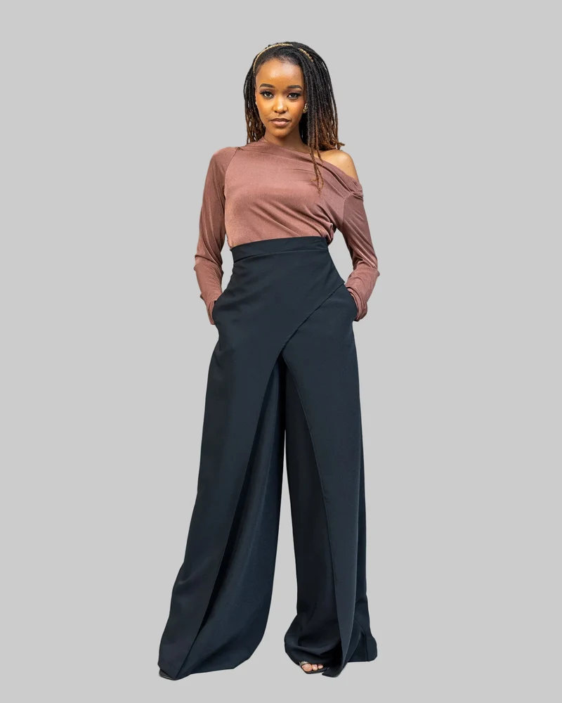 Afriwia Terra Wide-Leg Pants - Black