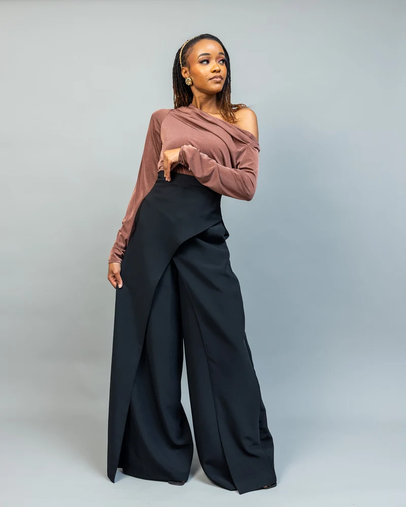 Afriwia Terra Wide-Leg Pants - Black