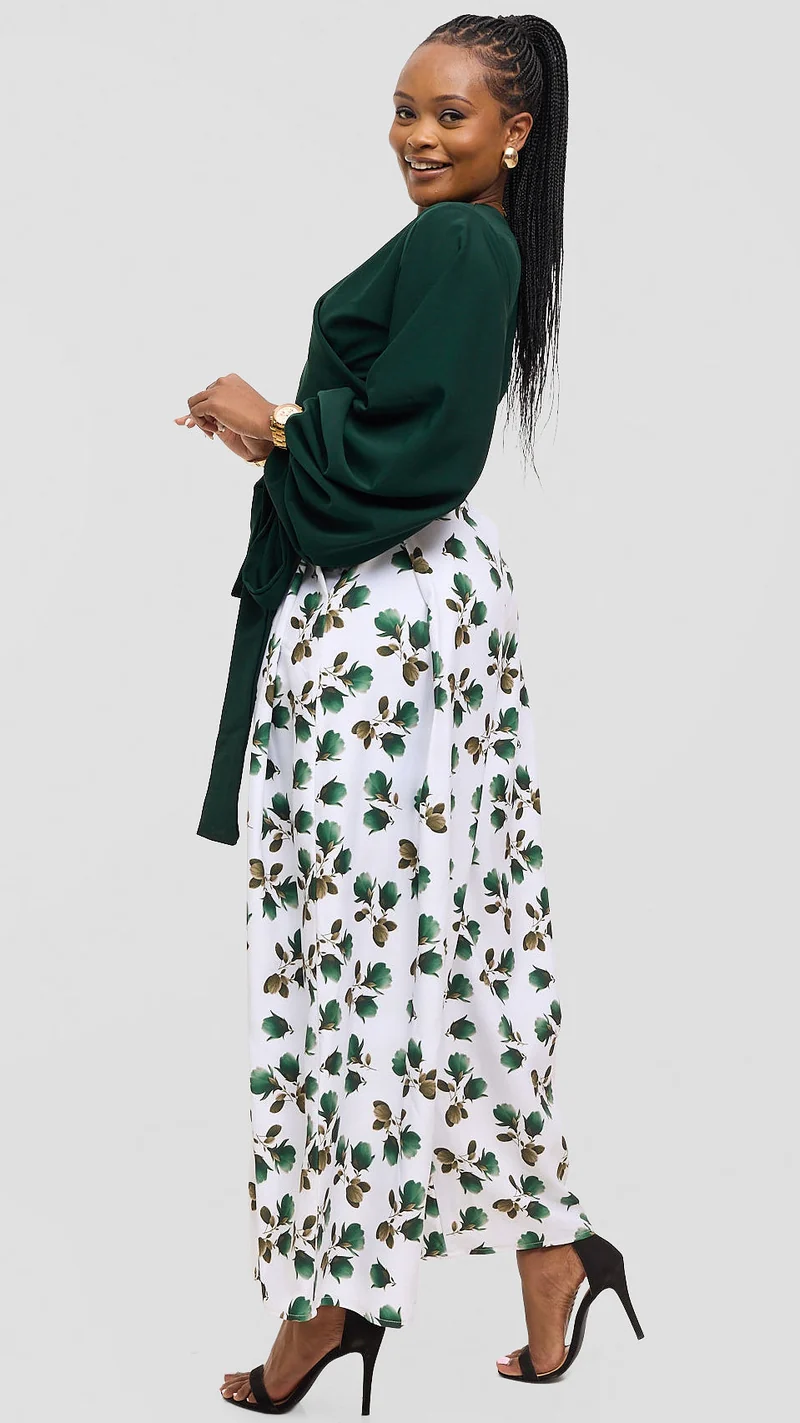 Eunike Midnight Bloom Palazzo Pants - Green