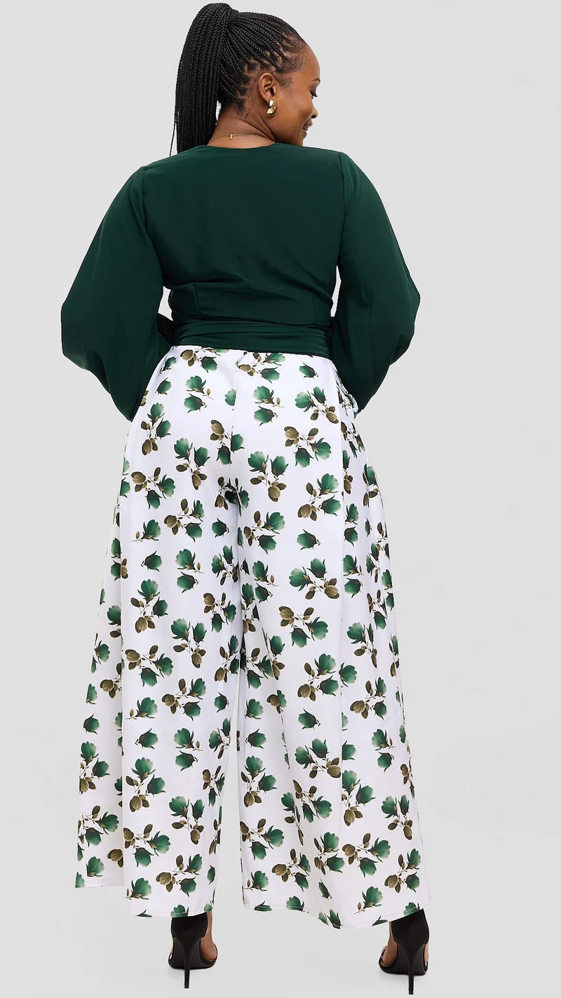 Eunike Midnight Bloom Palazzo Pants - Green