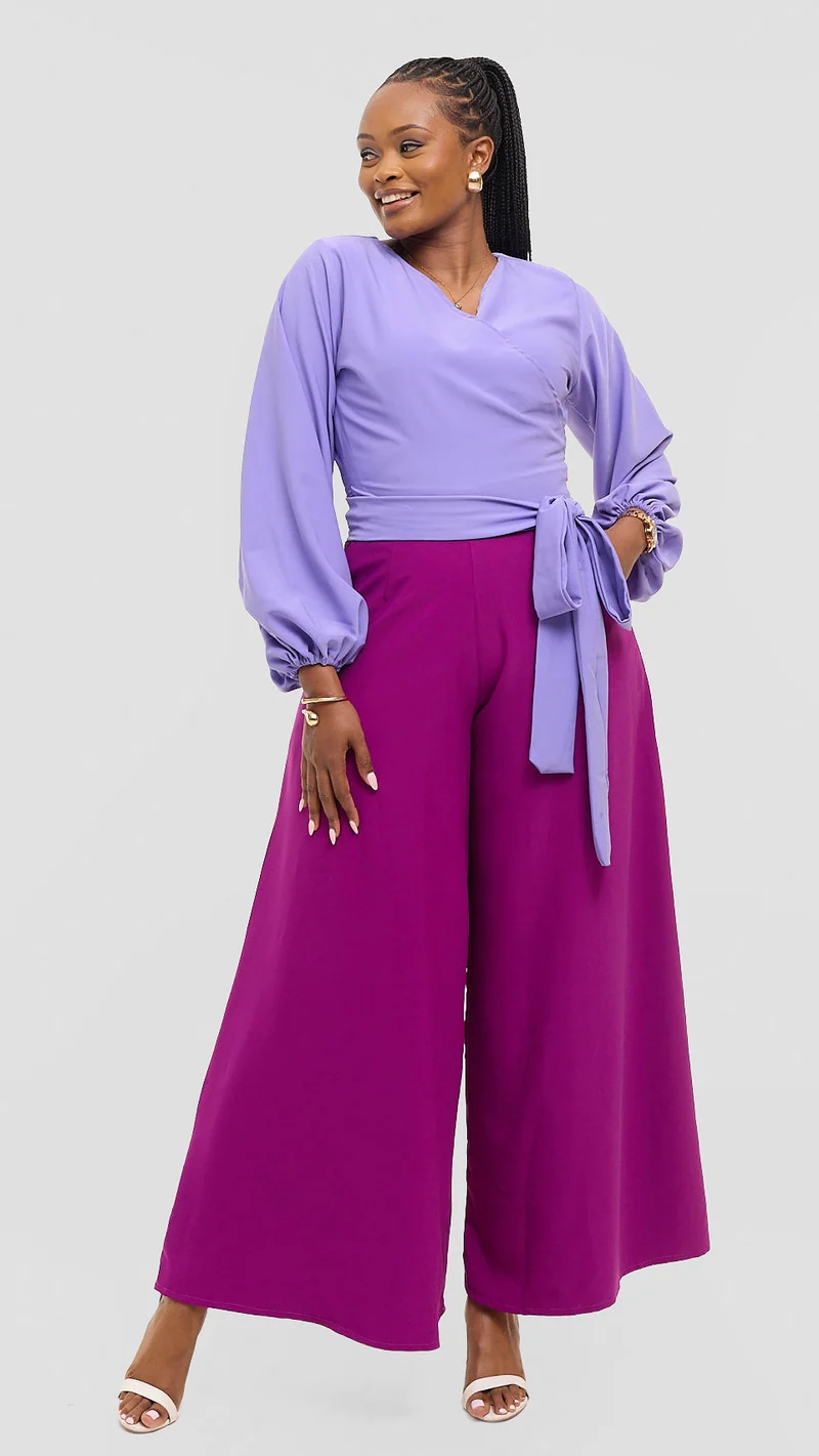Eunike Zeinabu Palazzo Pants - Fuschia Purple