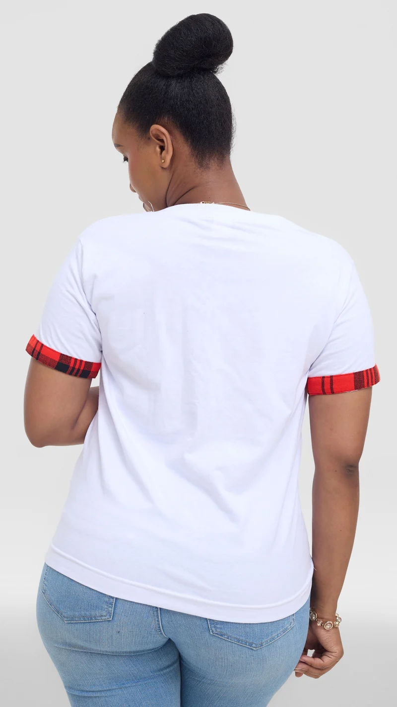Princess Affair Tshirt with Maasai Detail - White