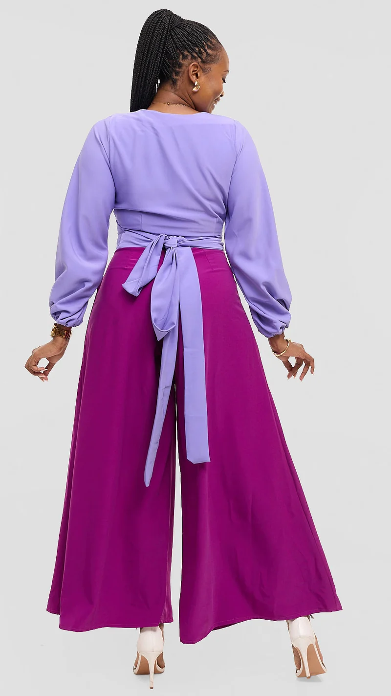 Eunike Zaria Wrap Top - Lilac Purple
